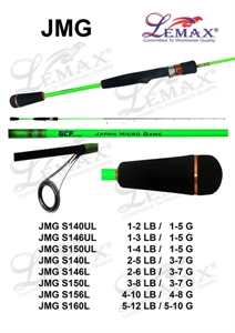 LEMAX JAPAN MICRO GAME JMG-S160L LIGHT LRF FISHING ROD 5-10gr
