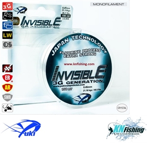 YUKI INVISIBLE CLEAR FLUOROCOATED FISHING LINE 300m (0.16mm - 0.50mm)